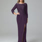 Long Sleeves Floor Length Chiffon Lace Mother Of The Bride Dress