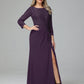 Long Sleeves Floor Length Chiffon Lace Mother Of The Bride Dress