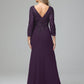 Long Sleeves Floor Length Chiffon Lace Mother Of The Bride Dress