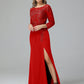 Long Sleeves Floor Length Chiffon Lace Mother Of The Bride Dress