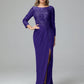Long Sleeves Floor Length Chiffon Lace Mother Of The Bride Dress