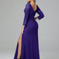 Long Sleeves Floor Length Chiffon Lace Mother Of The Bride Dress