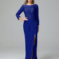 Long Sleeves Floor Length Chiffon Lace Mother Of The Bride Dress