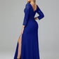 Long Sleeves Floor Length Chiffon Lace Mother Of The Bride Dress