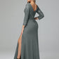 Long Sleeves Floor Length Chiffon Lace Mother Of The Bride Dress