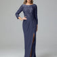 Long Sleeves Floor Length Chiffon Lace Mother Of The Bride Dress