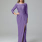 Long Sleeves Floor Length Chiffon Lace Mother Of The Bride Dress