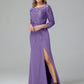 Long Sleeves Floor Length Chiffon Lace Mother Of The Bride Dress