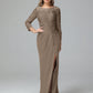 Long Sleeves Floor Length Chiffon Lace Mother Of The Bride Dress