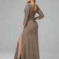 Long Sleeves Floor Length Chiffon Lace Mother Of The Bride Dress