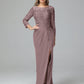 Long Sleeves Floor Length Chiffon Lace Mother Of The Bride Dress