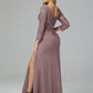 Long Sleeves Floor Length Chiffon Lace Mother Of The Bride Dress