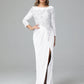 Long Sleeves Floor Length Chiffon Lace Mother Of The Bride Dress