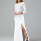 Long Sleeves Floor Length Chiffon Lace Mother Of The Bride Dress