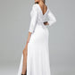 Long Sleeves Floor Length Chiffon Lace Mother Of The Bride Dress