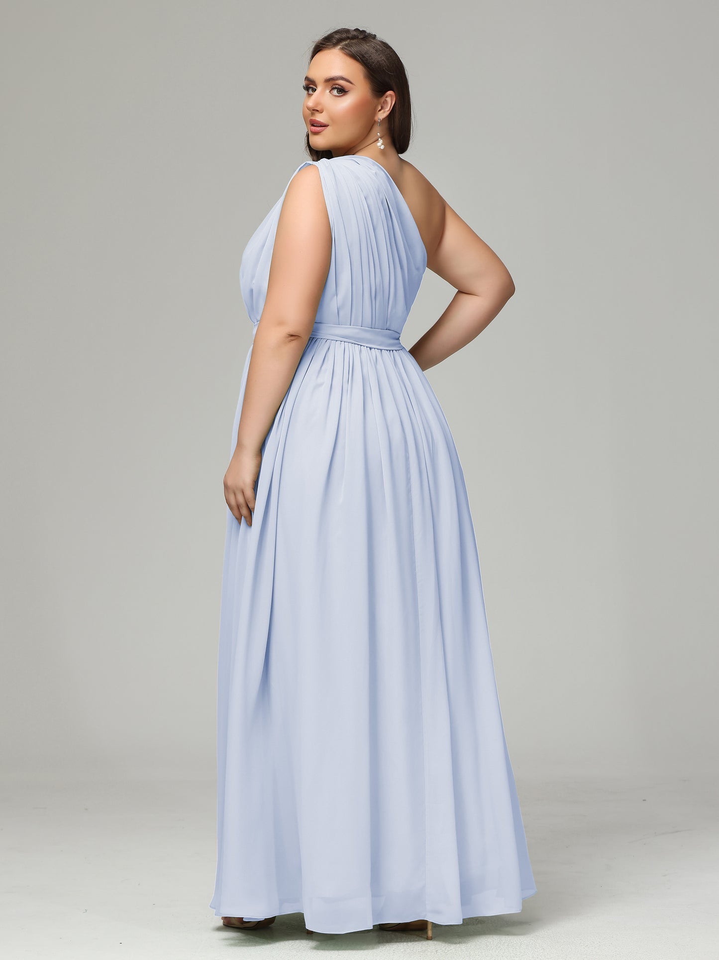 One-shoulder Plus Size Chiffon Bridesmaid Dresses