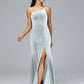One Shoulder Plus Size Velvet Bridesmaid Dress With Slit