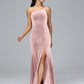 One Shoulder Velvet Bridesmaid Dress With Slit