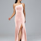 One Shoulder Velvet Bridesmaid Dress With Slit