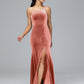 One Shoulder Velvet Bridesmaid Dress With Slit