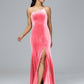 One Shoulder Velvet Bridesmaid Dress With Slit