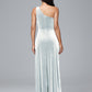One Shoulder Plus Size Velvet Bridesmaid Dress With Slit