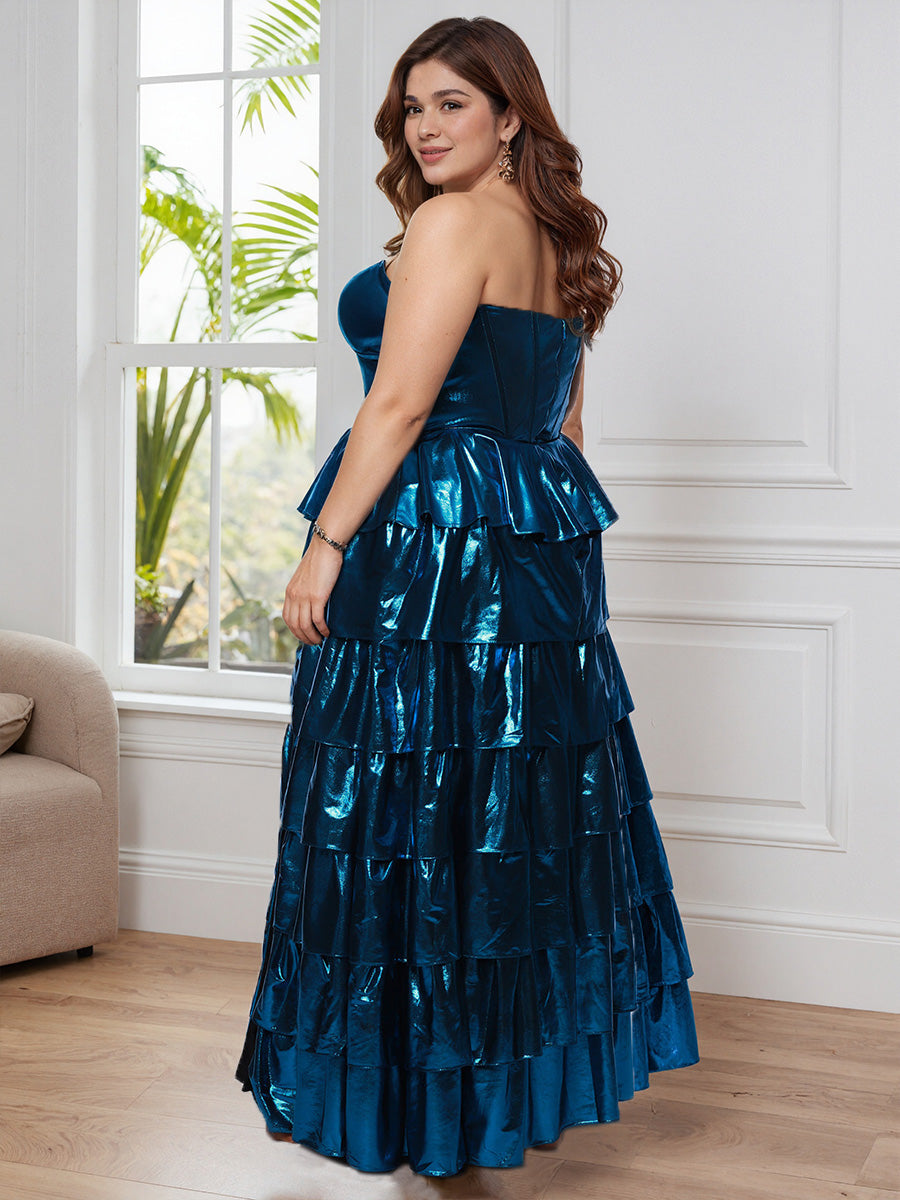 Popular Layered Sweetheart Floor Length Long Plus Size Prom Dress