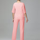 Simple Chiffon Half Sleeves Mother Of The Bride Dress Pants Suits