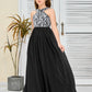 Sleeveless A Line Chiffon Lace Junior Bridesmaid Dress
