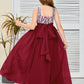Sleeveless A Line Chiffon Lace Junior Bridesmaid Dress