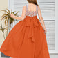 Sleeveless A Line Chiffon Lace Junior Bridesmaid Dress