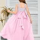 Sleeveless A Line Chiffon Lace Junior Bridesmaid Dress