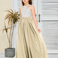Sleeveless A Line Chiffon Lace Junior Bridesmaid Dress