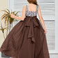 Sleeveless A Line Chiffon Lace Junior Bridesmaid Dress