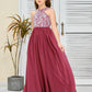 Sleeveless A Line Chiffon Lace Junior Bridesmaid Dress
