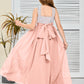 Sleeveless A Line Chiffon Lace Junior Bridesmaid Dress