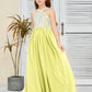 Sleeveless A Line Chiffon Lace Junior Bridesmaid Dress