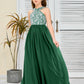 Sleeveless A Line Chiffon Lace Junior Bridesmaid Dress