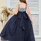 Sleeveless A Line Chiffon Lace Junior Bridesmaid Dress