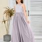 Sleeveless A Line Chiffon Lace Junior Bridesmaid Dress
