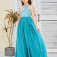 Sleeveless A Line Chiffon Lace Junior Bridesmaid Dress