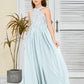 Sleeveless A Line Chiffon Lace Junior Bridesmaid Dress