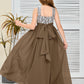 Sleeveless A Line Chiffon Lace Junior Bridesmaid Dress