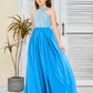Sleeveless A Line Chiffon Lace Junior Bridesmaid Dress