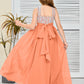 Sleeveless A Line Chiffon Lace Junior Bridesmaid Dress