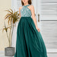 Sleeveless A Line Chiffon Lace Junior Bridesmaid Dress