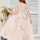 Sleeveless A Line Chiffon Lace Junior Bridesmaid Dress
