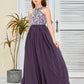 Sleeveless A Line Chiffon Lace Junior Bridesmaid Dress