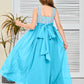 Sleeveless A Line Chiffon Lace Junior Bridesmaid Dress