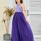 Sleeveless A Line Chiffon Lace Junior Bridesmaid Dress